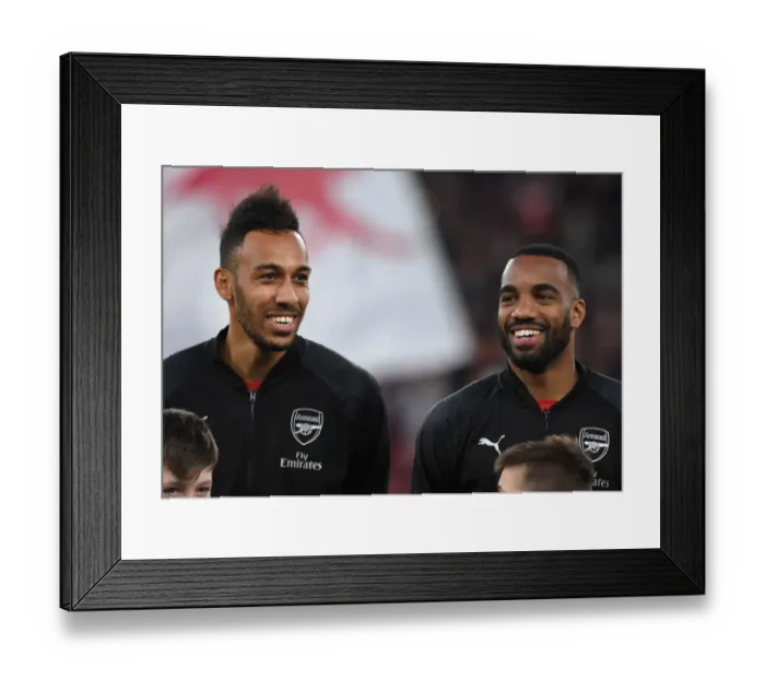 Framed Print : Arsenal's Star Strikers Aubameyang and Lacazette Before Europa League Clash vs. Napoli
