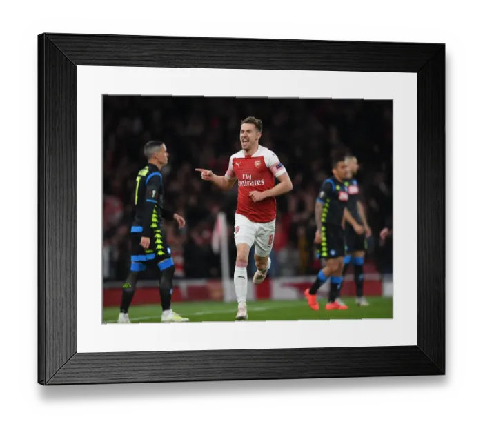 Framed Print : Arsenal's Aaron Ramsey Scores Epic Goal vs. Napoli in Europa League Quarterfinals Framed Print : Arsenal's Aaron Ramsey Scores Epic Goal vs. Napoli in Europa League Quarterfinals