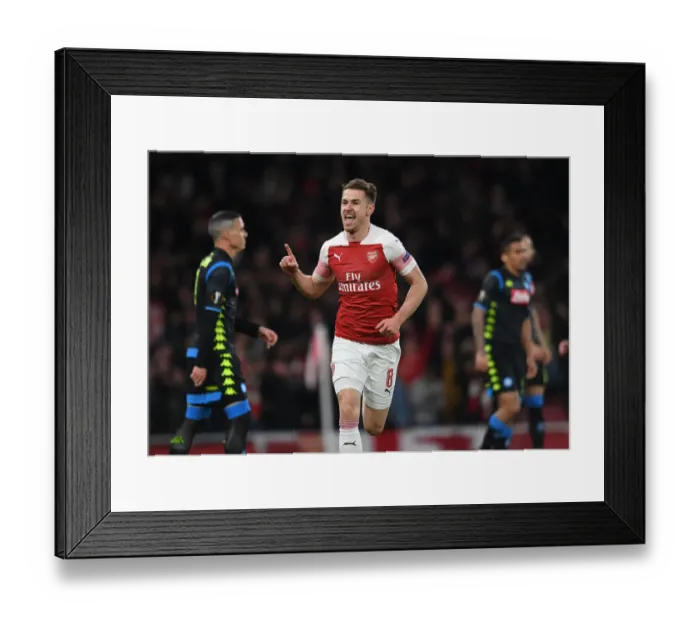 Framed Print : Ramsey's Dramatic Goal: Arsenal's Europa League Victory Over Napoli