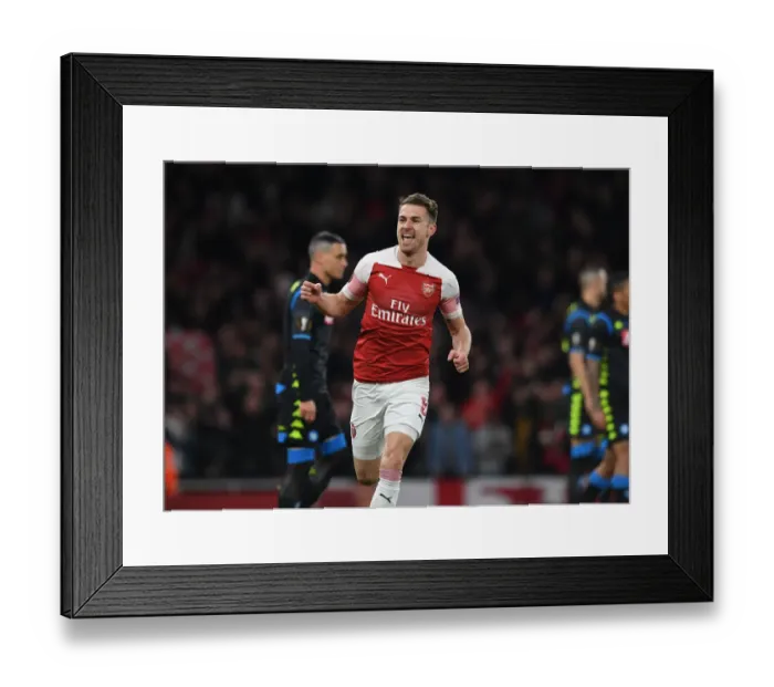 Framed Print : Arsenal's Aaron Ramsey Scores Dramatic Goal vs. Napoli in Europa League Quarterfinal