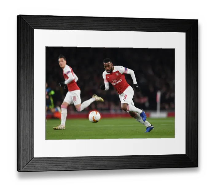 Framed Print : Alexandre Lacazette in Action: Arsenal vs. Napoli - 2018-19 UEFA Europa League Quarterfinal