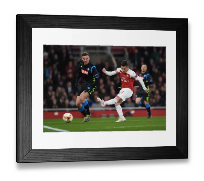 Framed Print : Lucas Torreira Scores in Arsenal's Europa League Quarterfinal Win Against Napoli (April 2019) Framed Print : Lucas Torreira Scores in Arsenal's Europa League Quarterfinal Win Against Napoli (April 2019)