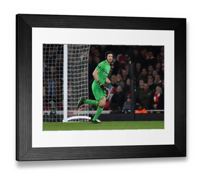 Framed Print : Arsenal vs. S.S.C. Napoli: Petr Cech in Europa League Quarterfinal Action at Emirates Stadium