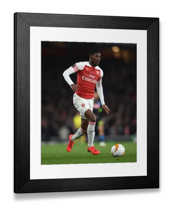 Framed Print : Arsenal vs. S.S.C. Napoli: Ainsley Maitland-Niles in Europa League Quarterfinal Action (2018-19)