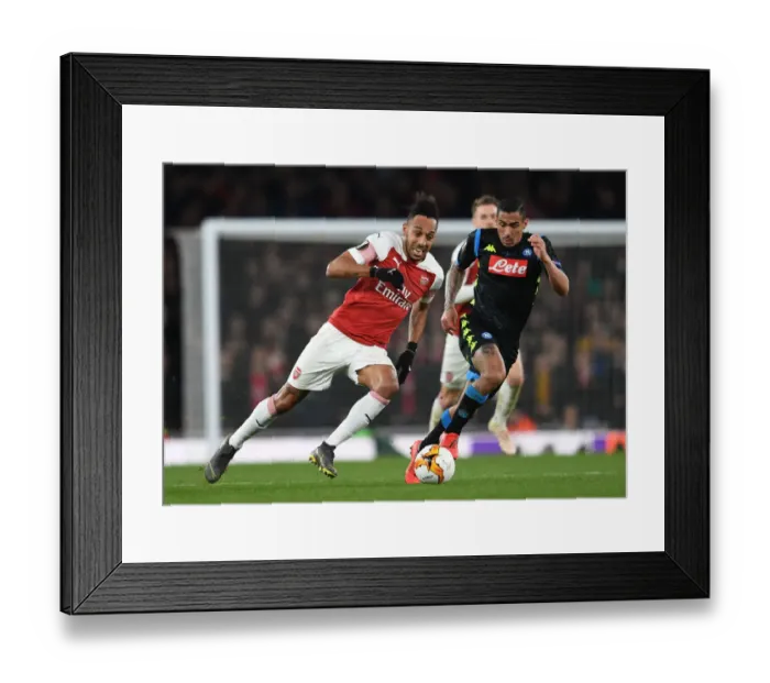 Framed Print : Aubameyang vs. Allan: Clash of the Europa League Titans - Arsenal vs. Napoli Framed Print : Aubameyang vs. Allan: Clash of the Europa League Titans - Arsenal vs. Napoli