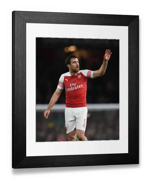 Framed Print : Arsenal vs. Napoli: Europa League Quarterfinal Showdown - Sokratis in Action Framed Print : Arsenal vs. Napoli: Europa League Quarterfinal Showdown - Sokratis in Action
