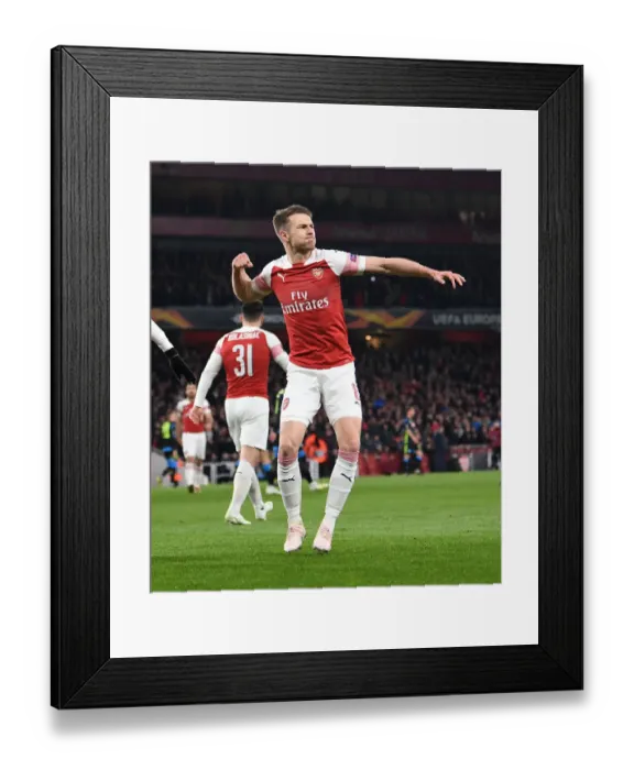 Framed Print : Aaron Ramsey's Dramatic Goal: Arsenal Edge Past Napoli in Europa League Quarterfinals Framed Print : Aaron Ramsey's Dramatic Goal: Arsenal Edge Past Napoli in Europa League Quarterfinals