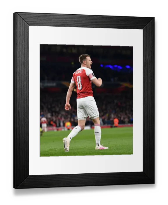 Framed Print : Arsenal's Aaron Ramsey Scores Epic Goal in Europa League Quarterfinal vs. Napoli