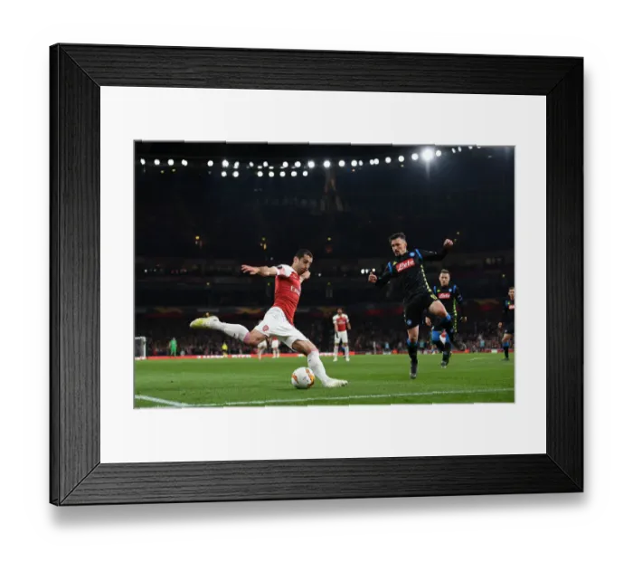 Framed Print : Arsenal vs. Napoli: Mkhitaryan Faces Off Against Rui in Europa League Quarterfinal Clash Framed Print : Arsenal vs. Napoli: Mkhitaryan Faces Off Against Rui in Europa League Quarterfinal Clash