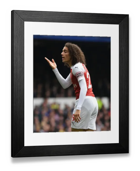 Framed Print : Matteo Guendouzi: In Action for Arsenal against Everton, Premier League 2018-19