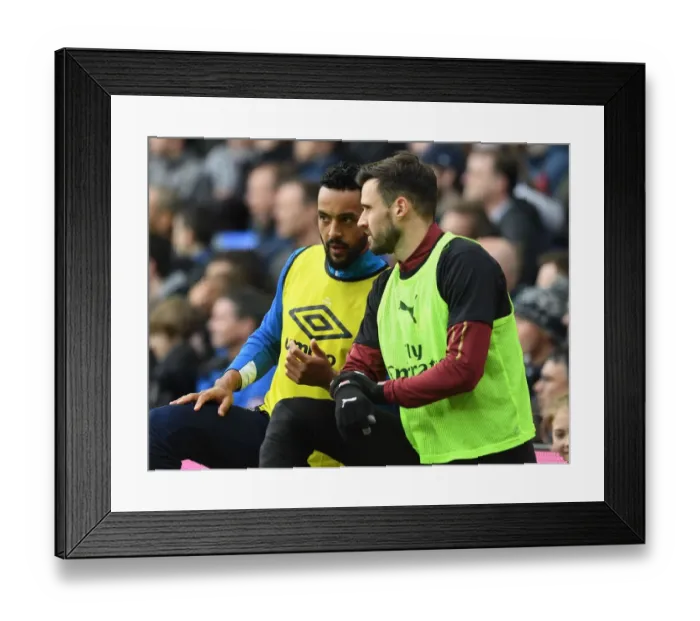 Framed Print : Jenkinson and Walcott: A Moment of Respite Amidst Everton vs. Arsenal Rivalry