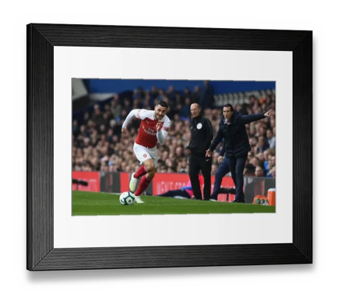 Framed Print : Sead Kolasinac (Arsenal). Everton 1:0 Arsenal