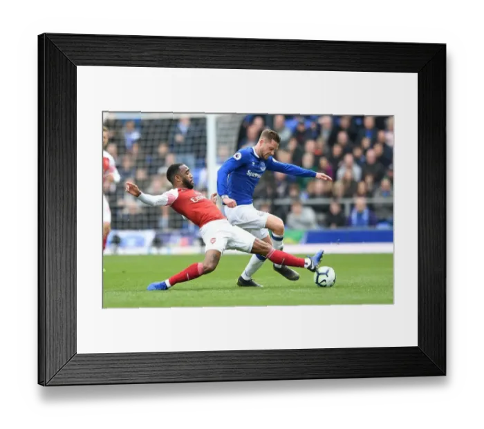 Framed Print : Clash at Goodison Park: Lacazette vs. Sigurdsson in Premier League Showdown Framed Print : Clash at Goodison Park: Lacazette vs. Sigurdsson in Premier League Showdown