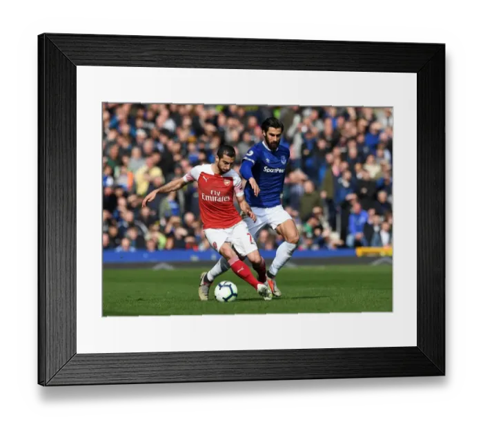 Framed Print : Clash at Goodison Park: Mkhitaryan vs. Gomes in Premier League Showdown Framed Print : Clash at Goodison Park: Mkhitaryan vs. Gomes in Premier League Showdown