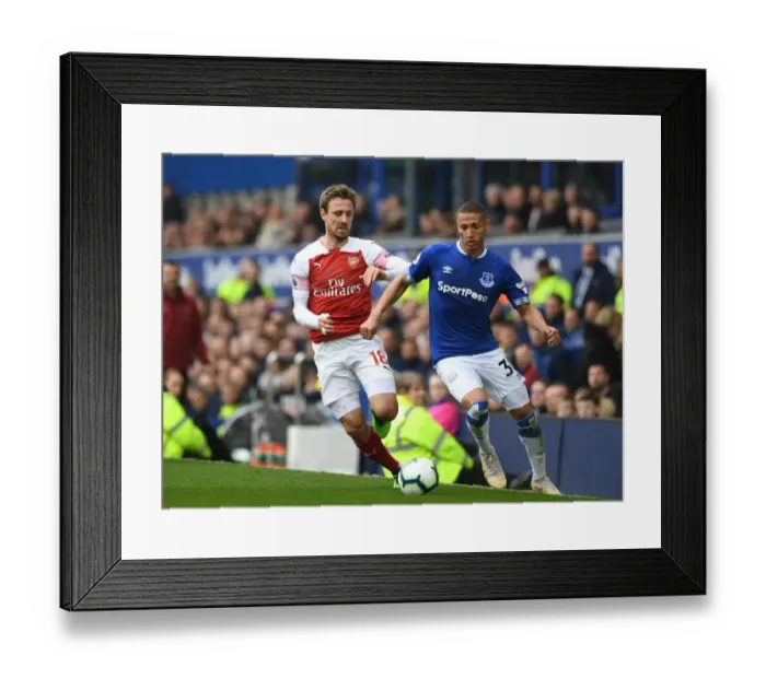 Framed Print : Monreal's Defensive Stand: Shutting Down Richarlison in the Premier League Clash at Goodison Park, 2018-19 Framed Print : Monreal's Defensive Stand: Shutting Down Richarlison in the Premier League Clash at Goodison Park, 2018-19