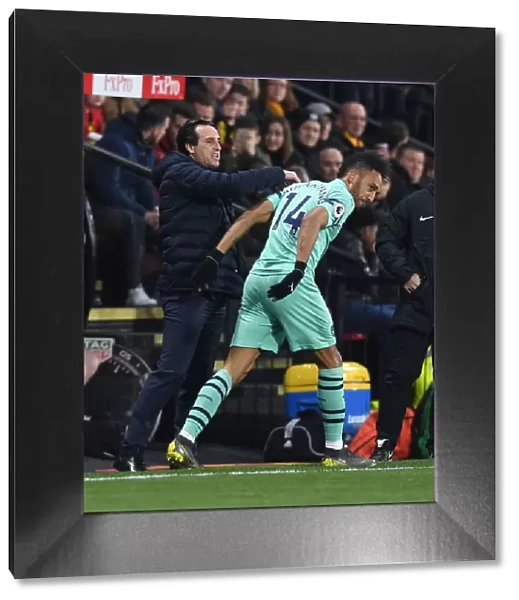 Aubameyang's Goal Celebration with Emery: Arsenal's Victory at Watford (2018-19)