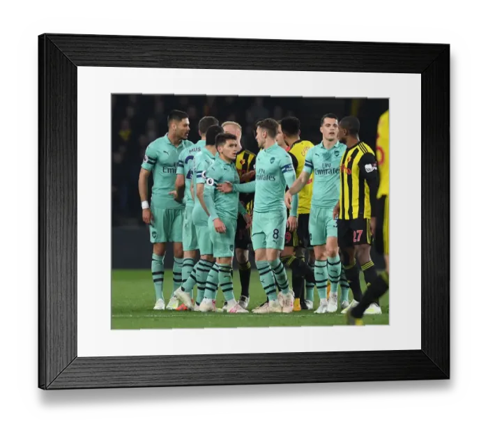 Framed Print : Premier League Showdown: Arsenal vs. Watford at Vicarage Road, April 2019 Framed Print : Premier League Showdown: Arsenal vs. Watford at Vicarage Road, April 2019