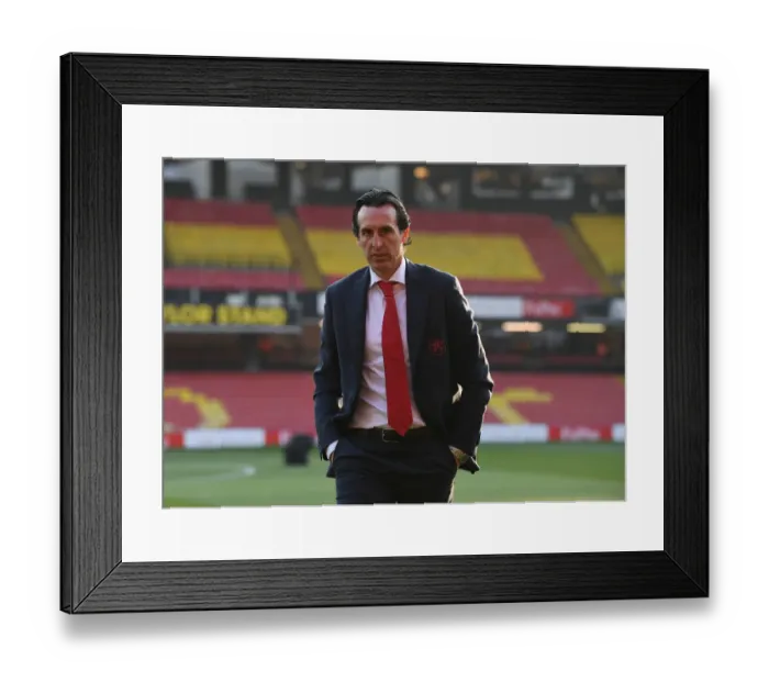 Framed Print : Unai Emery Scouting Watford Pitch Ahead of Arsenal-Watford Clash (2018-19)