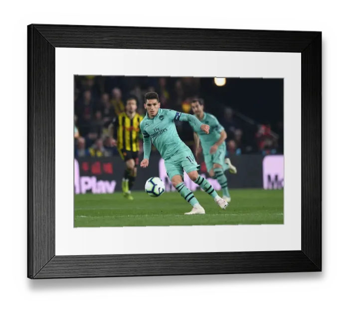 Framed Print : Torreira in Action: Arsenal vs. Watford, Premier League 2018-19