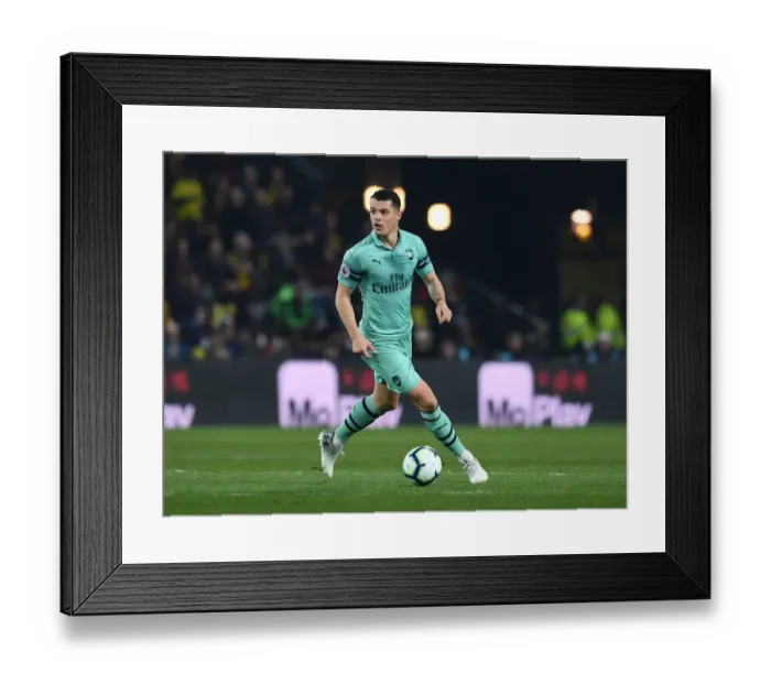 Framed Print : Granit Xhaka in Action: Arsenal vs. Watford, Premier League 2018-19 Framed Print : Granit Xhaka in Action: Arsenal vs. Watford, Premier League 2018-19