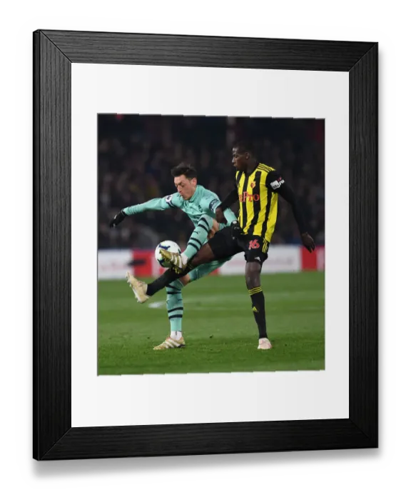 Framed Print : Intense Rivalry: Ozil vs Doucoure - Watford vs Arsenal Premier League Showdown, 2018-19 Framed Print : Intense Rivalry: Ozil vs Doucoure - Watford vs Arsenal Premier League Showdown, 2018-19