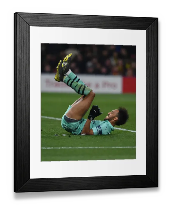 Framed Print : Arsenal's Aubameyang Shines in Watford Clash: Premier League 2018-19