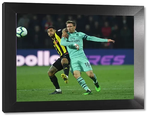 Nacho Monreal vs. Andre Gray: Intense Battle at Vicarage Road - Arsenal vs. Watford, Premier League 2018-19