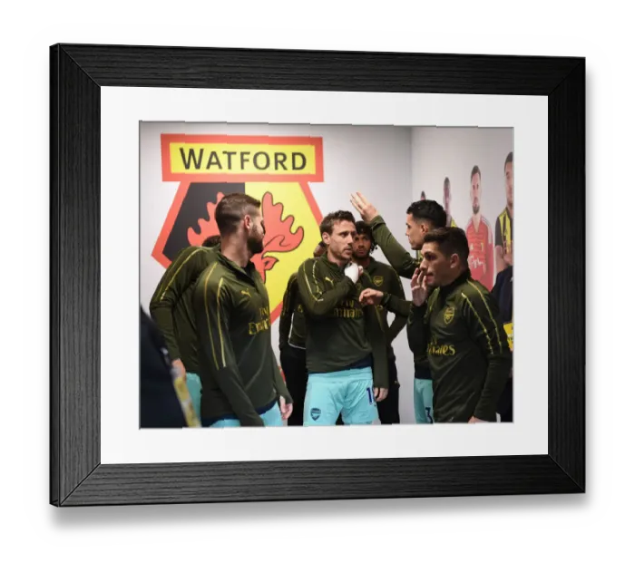 Framed Print : Nacho Monreal in the Tunnel: Arsenal's Pre-Match Focus vs. Watford (2018-19)