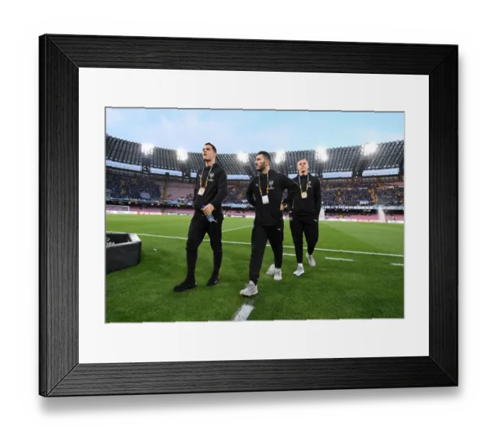 Framed Print : Arsenal Players Granit Xhaka, Sead Kolasinac, and Bernd Leno Before Napoli Clash in Europa League Quarterfinals Framed Print : Arsenal Players Granit Xhaka, Sead Kolasinac, and Bernd Leno Before Napoli Clash in Europa League Quarterfinals