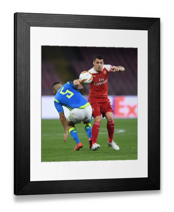 Framed Print : Intense Clash: Xhaka vs Allan - UEFA Europa League Quarterfinal: Napoli vs Arsenal (2018-19) Framed Print : Intense Clash: Xhaka vs Allan - UEFA Europa League Quarterfinal: Napoli vs Arsenal (2018-19)