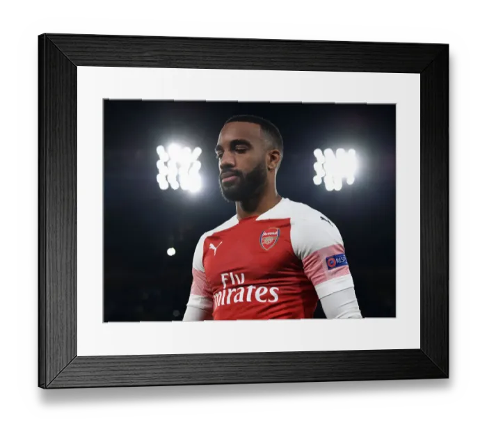 Framed Print : Alexandre Lacazette Gears Up for Napoli vs. Arsenal Europa League Quarterfinal