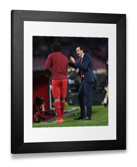 Framed Print : Unai Emery Coaches Arsenal Against Napoli in Europa League Quarterfinals Framed Print : Unai Emery Coaches Arsenal Against Napoli in Europa League Quarterfinals