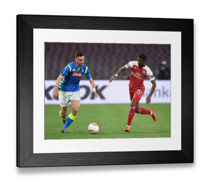 Framed Print : Arsenal vs Napoli: Europa League Quarterfinal Battle in Naples (2018-19)