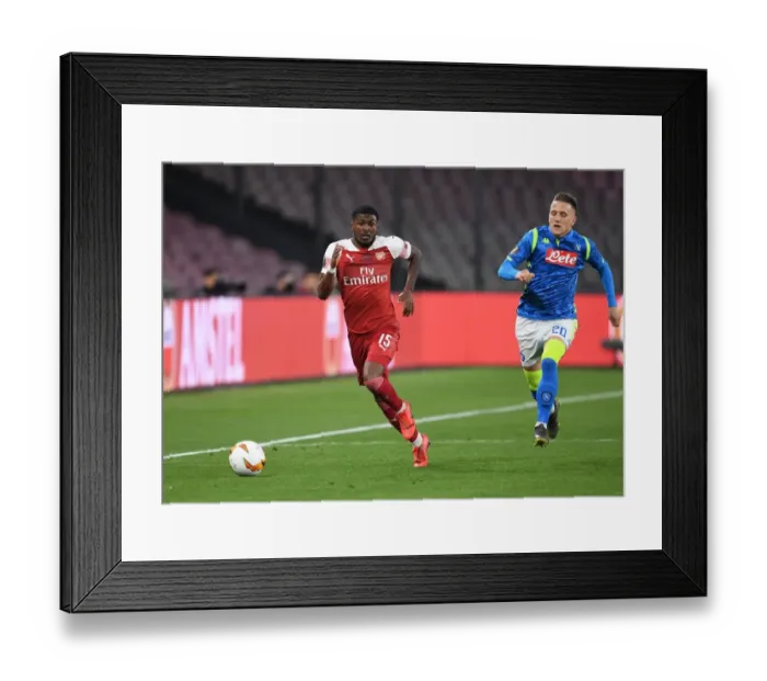 Framed Print : Arsenal vs. Napoli: Europa League Quarterfinal Battle at Stadio San Paolo (2018-19)