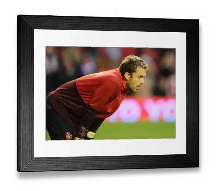 Framed Print : Manuel Almunia (Arsenal). Liverpool 1: 2 Arsenal, Barclays Premier League
