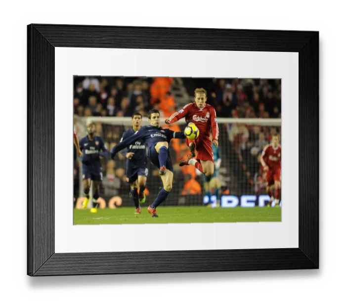Framed Print : Cesc Fabregas (Arsenal) Lucas (Liverpool). Liverpool 1: 2 Arsenal, Barclays Premier League Framed Print : Cesc Fabregas (Arsenal) Lucas (Liverpool). Liverpool 1: 2 Arsenal, Barclays Premier League