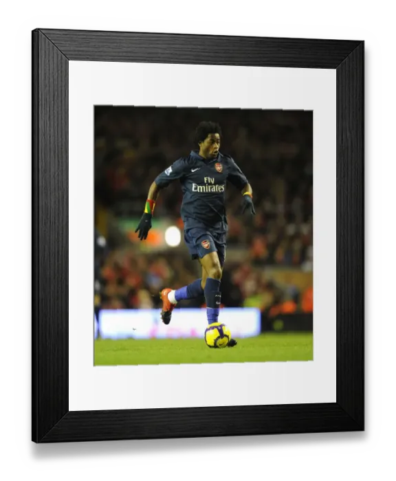 Framed Print : Alex Song (Arsenal). Liverpool 1: 2 Arsenal, Barclays Premier League, Anfield