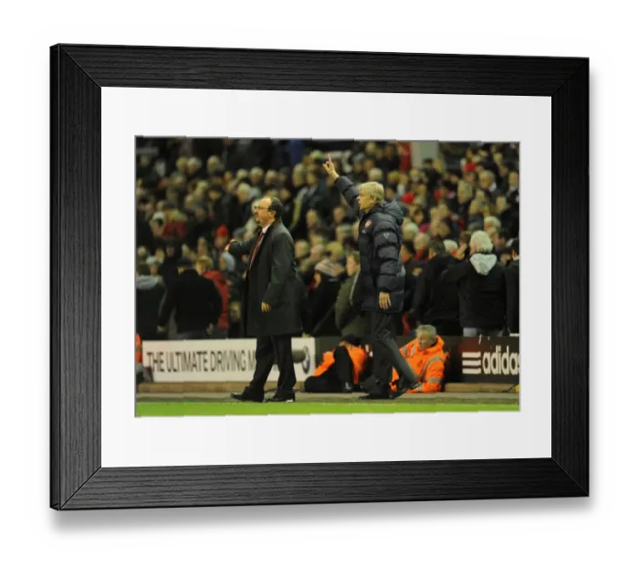 Framed Print : Managers Arsene Wenger (Arsenal) and Rafa Benitez (Liverpool). Liverpool 1: 2 Arsenal