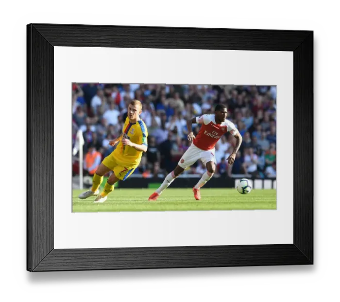 Framed Print : Arsenal's Ainsley Maitland-Niles Clashes with Crystal Palace's Max Meyer in Premier League Showdown Framed Print : Arsenal's Ainsley Maitland-Niles Clashes with Crystal Palace's Max Meyer in Premier League Showdown