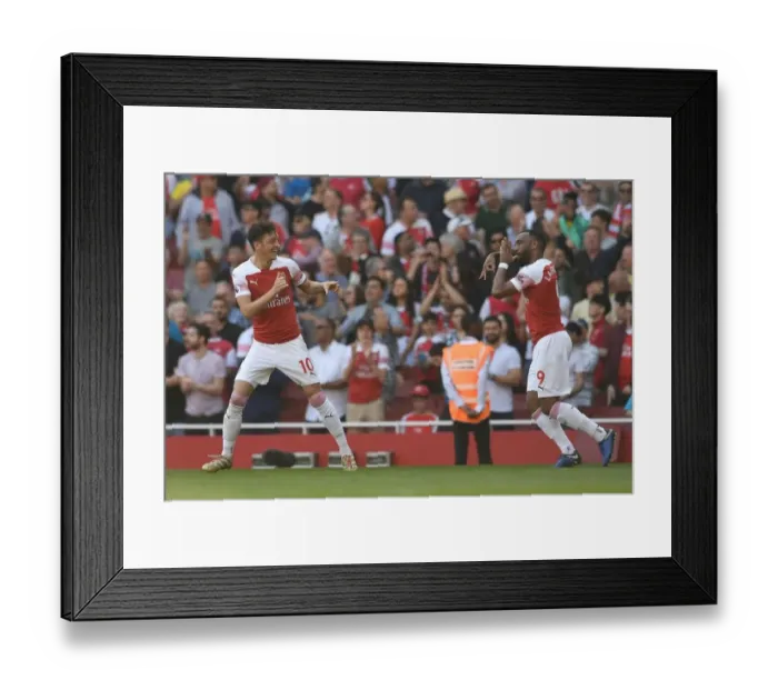Framed Print : Arsenal Stars Ozil and Lacazette: Celebrating a Goal Together (Arsenal vs Crystal Palace, 2018-19) Framed Print : Arsenal Stars Ozil and Lacazette: Celebrating a Goal Together (Arsenal vs Crystal Palace, 2018-19)