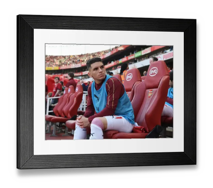 Framed Print : Lucas Torreira Gears Up: Arsenal vs Crystal Palace (Premier League 2018-19)