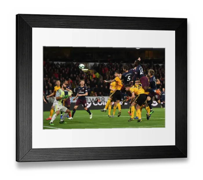 Framed Print : Sokratis Scores the Winner: Wolverhampton Wanderers vs. Arsenal FC, Premier League 2018-19