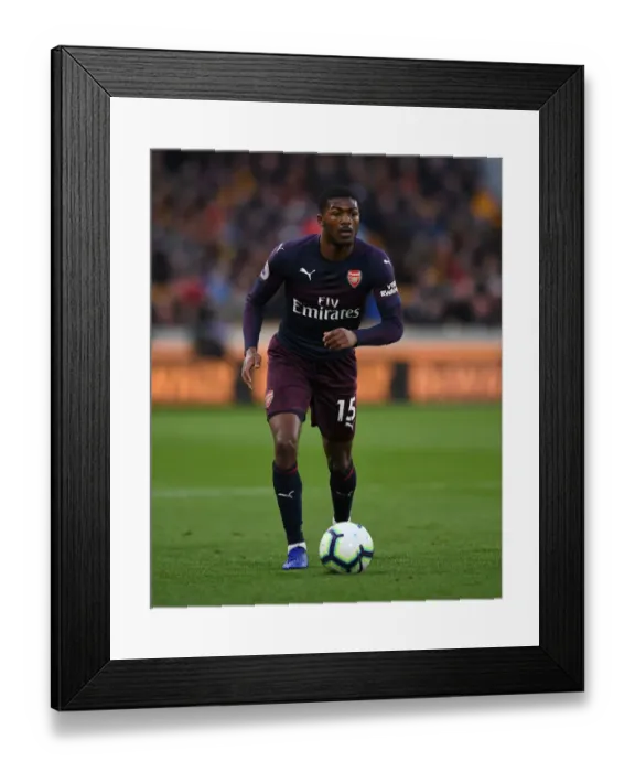 Framed Print : Arsenal's Ainsley Maitland-Niles in Action against Wolverhampton Wanderers, Premier League 2018-19