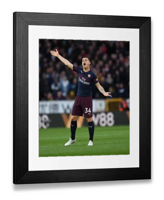 Framed Print : Granit Xhaka: Arsenal Midfielder in Action Against Wolverhampton Wanderers, Premier League 2018-19 Framed Print : Granit Xhaka: Arsenal Midfielder in Action Against Wolverhampton Wanderers, Premier League 2018-19