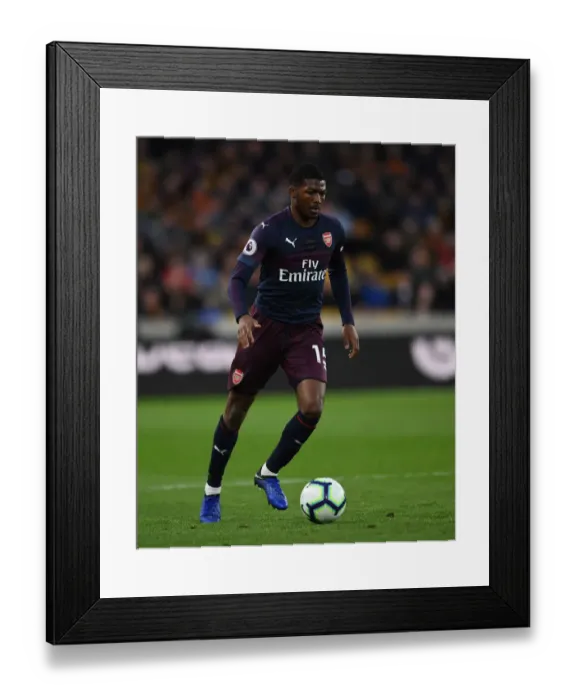 Framed Print : Arsenal's Ainsley Maitland-Niles in Action against Wolverhampton Wanderers, Premier League 2018-19