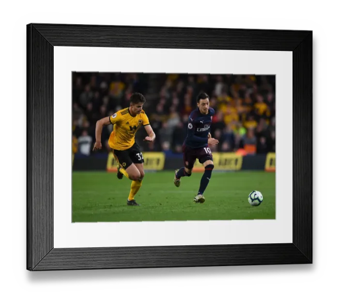 Framed Print : Mesut Ozil Clashes with Leander Dendoncker: Wolverhampton Wanderers vs. Arsenal FC, Premier League 2018-19 Framed Print : Mesut Ozil Clashes with Leander Dendoncker: Wolverhampton Wanderers vs. Arsenal FC, Premier League 2018-19