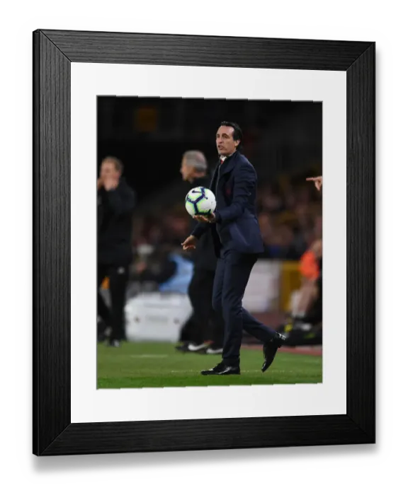 Framed Print : Unai Emery vs. Wolverhampton Wanderers: Arsenal's Premier League Showdown (2018-19)