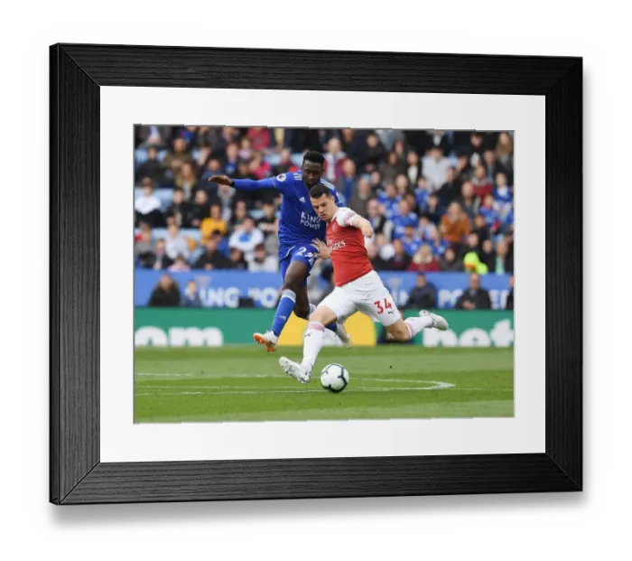 Framed Print : Xhaka Overpowers Ndidi: Leicester City vs Arsenal FC, Premier League Clash (2018-19) Framed Print : Xhaka Overpowers Ndidi: Leicester City vs Arsenal FC, Premier League Clash (2018-19)