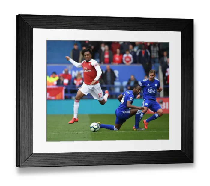 Framed Print : Alex Iwobi Outwits Pereira: Thrilling Premier League Showdown Between Arsenal and Leicester Framed Print : Alex Iwobi Outwits Pereira: Thrilling Premier League Showdown Between Arsenal and Leicester