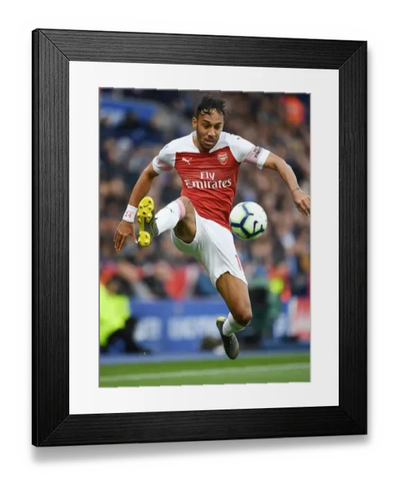 Framed Print : Arsenal's Aubameyang Faces Off Against Leicester City in Premier League Showdown Framed Print : Arsenal's Aubameyang Faces Off Against Leicester City in Premier League Showdown